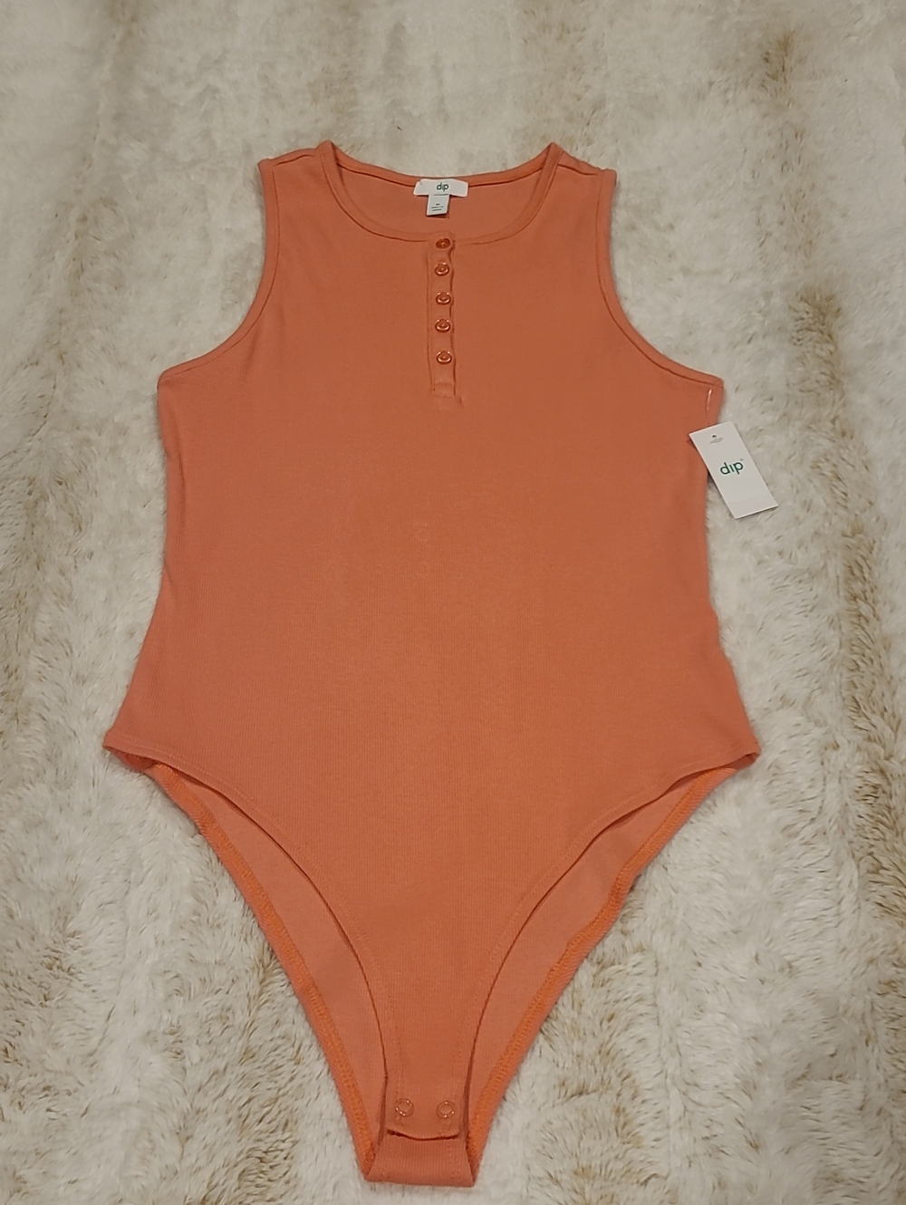 dip Women"s Sleeveless One-Piece Bodysuit in Coral Orange